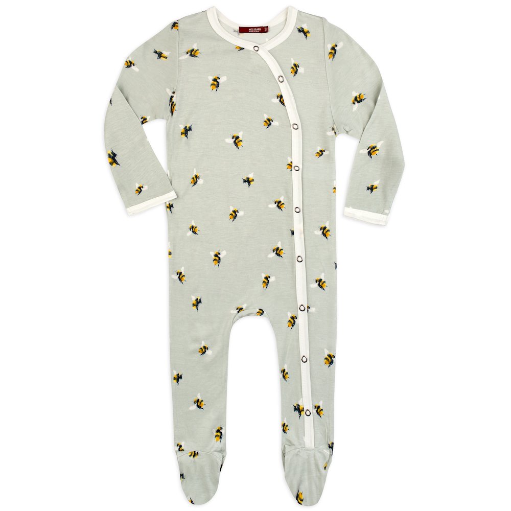 Bumblebee Bamboo Footed Romper  - Doodlebug's Children's Boutique