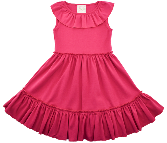 Morning Glory Dress in Pink Lemonade  - Doodlebug's Children's Boutique