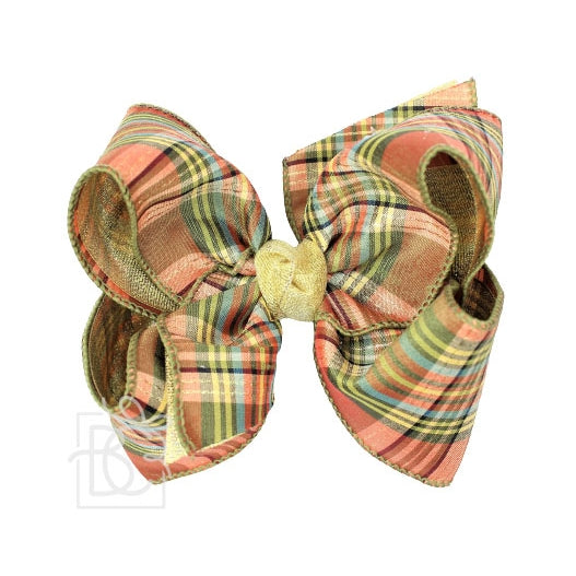 Fall Gold Plaid Bow  - Doodlebug's Children's Boutique