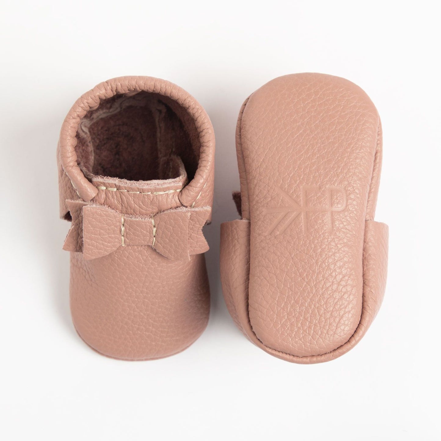 The First Pair Bow Mocc in Mauve  - Doodlebug's Children's Boutique