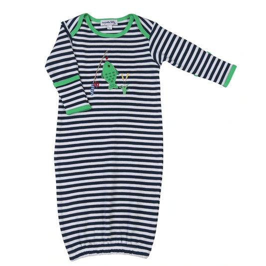 Fishing Day Applique Lap Gown  - Doodlebug's Children's Boutique