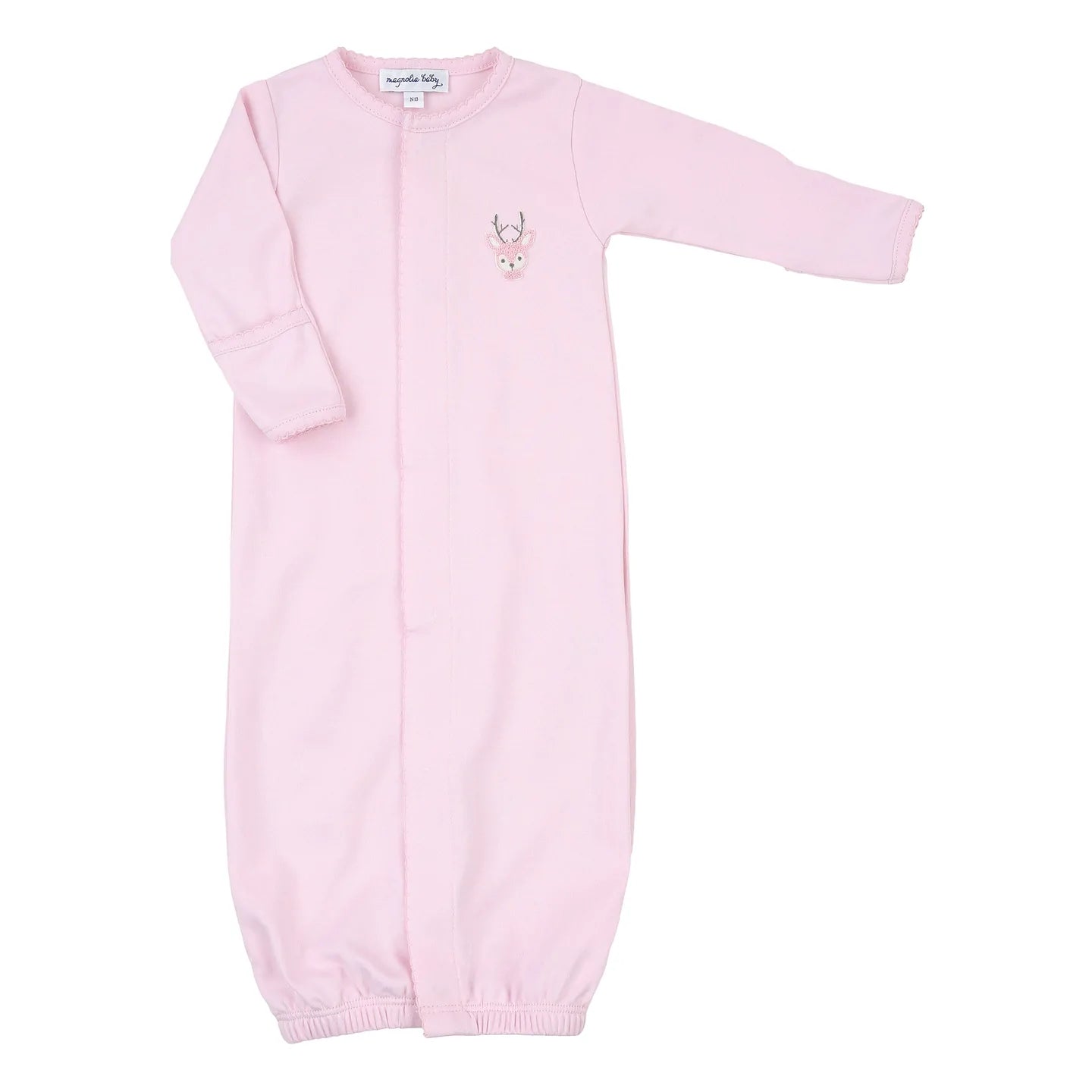 Tiny Buck Pink Embroidered Converter Gown  - Doodlebug's Children's Boutique