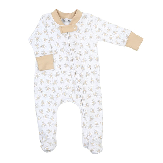 Tiny Buck Zipped Footie  - Doodlebug's Children's Boutique