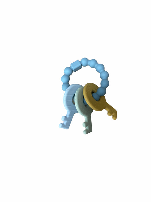 Key Teether Rattle in Slate  - Doodlebug's Children's Boutique