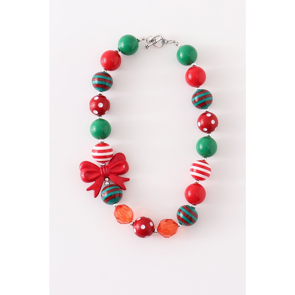 Christmas Bow Chunky Necklace  - Doodlebug's Children's Boutique