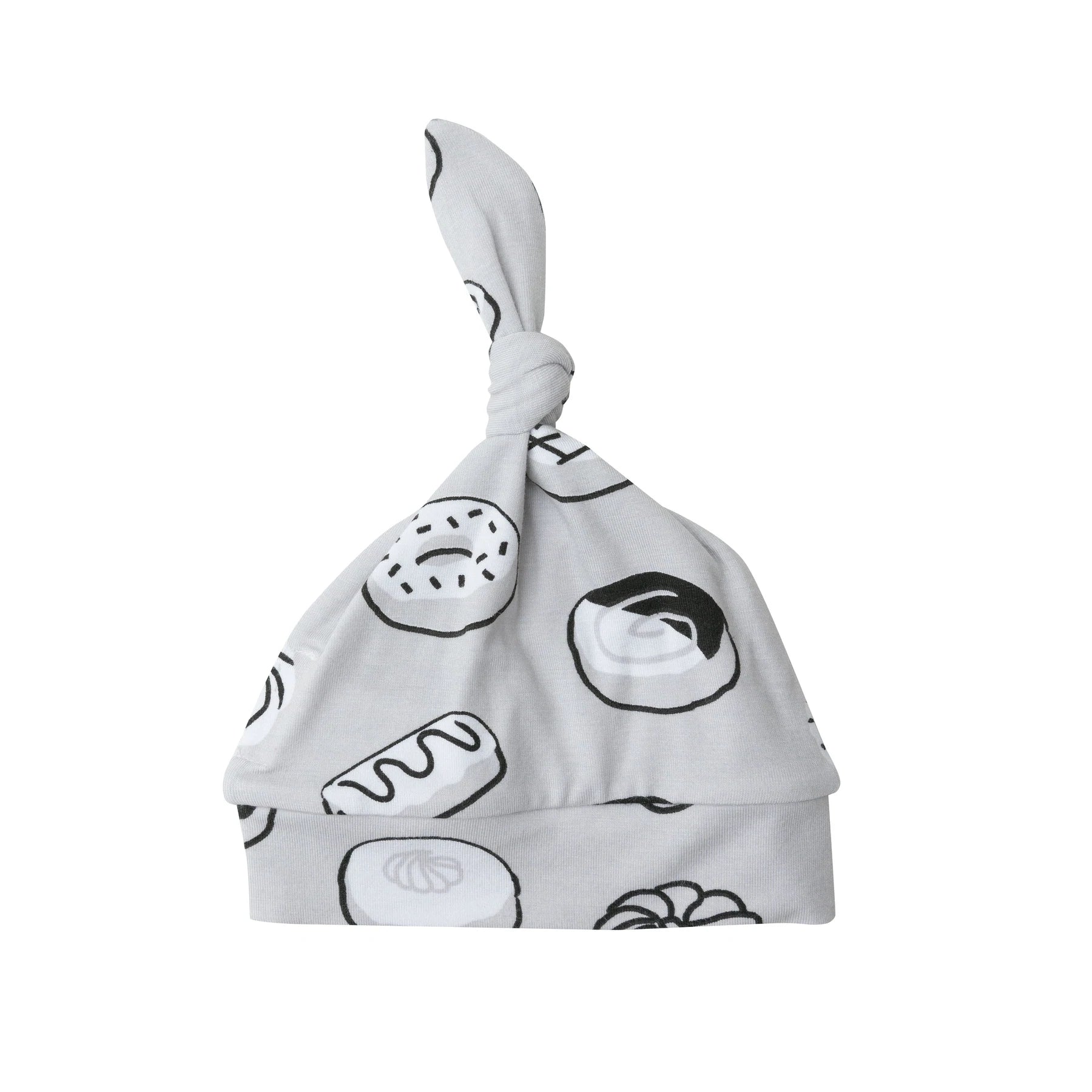 Knotted Hat in Grey Donuts  - Doodlebug's Children's Boutique