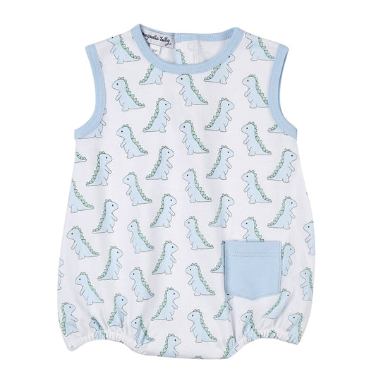 Dinosaur Printed Sleeveless Bubble  - Doodlebug's Children's Boutique
