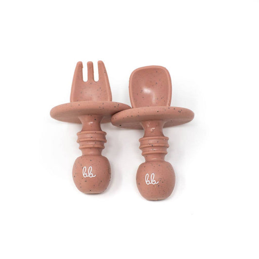 Silitensils Silicone Utensils in Rose Dawn Speckled  - Doodlebug's Children's Boutique