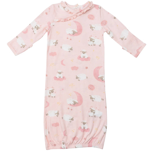 Bamboo Gown in Classic Dreamy Sheep Pink  - Doodlebug's Children's Boutique