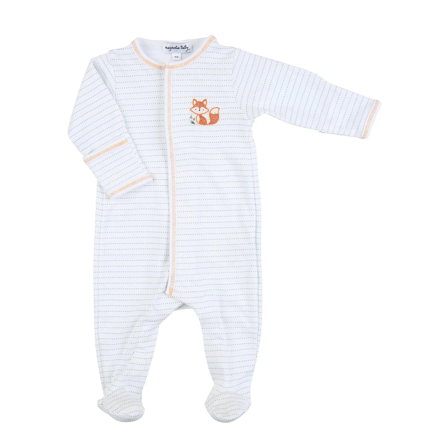 Baby Fox Embroidered Footie  - Doodlebug's Children's Boutique