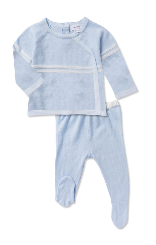 Take Me Home Kimono and Footie Set in Blue  - Doodlebug's Children's Boutique