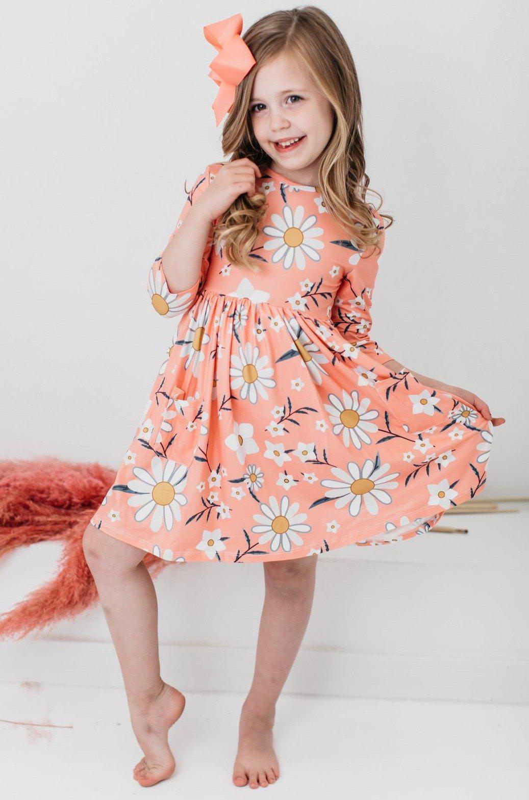 Daisy Darling Pocket Twirl Dress  - Doodlebug's Children's Boutique
