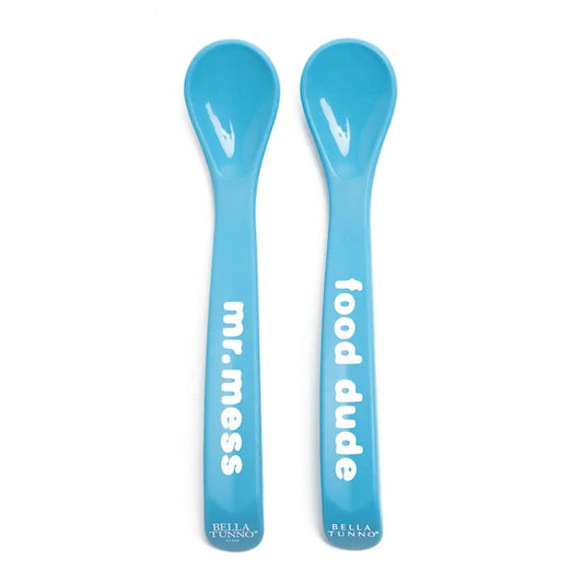 Mr. Mess and Food Dude Spoon Set  - Doodlebug's Children's Boutique