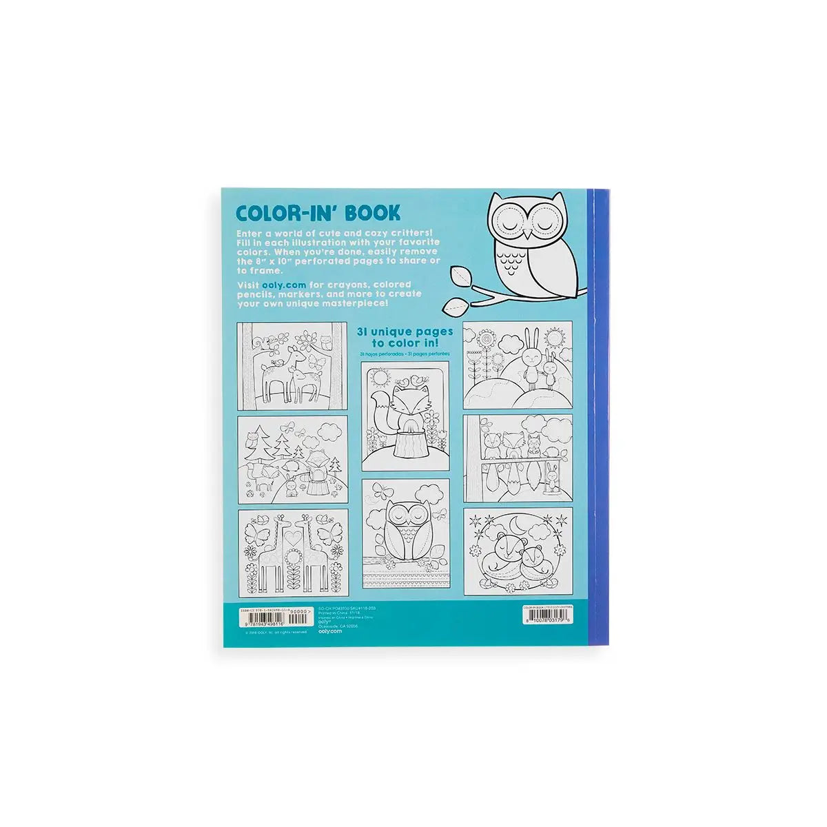 Little Cozy Critters Color-In Book  - Doodlebug's Children's Boutique