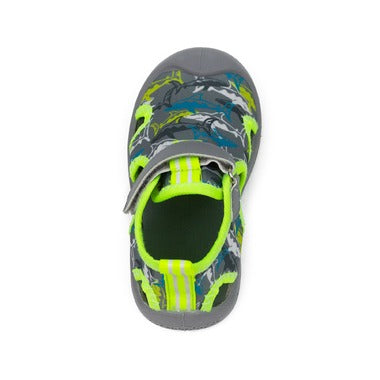 Remi Water Shoes in Grey Sharks  - Doodlebug's Children's Boutique
