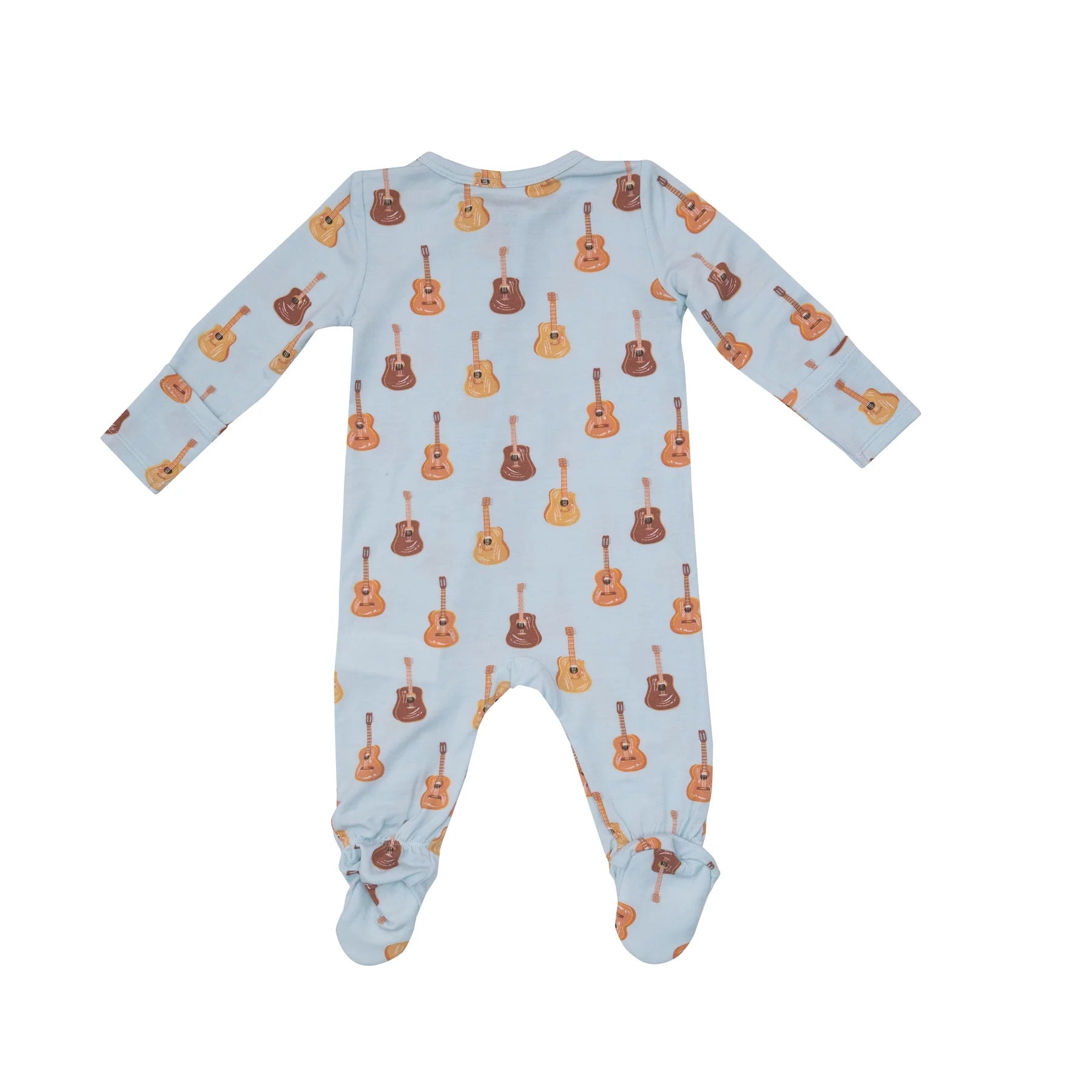 2 Way Zipper Footie in Acoustic Guitars  - Doodlebug's Children's Boutique