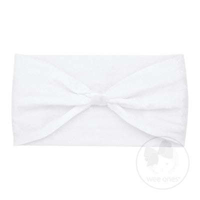 White Nylon Add-A-Bow Baby Band  - Doodlebug's Children's Boutique
