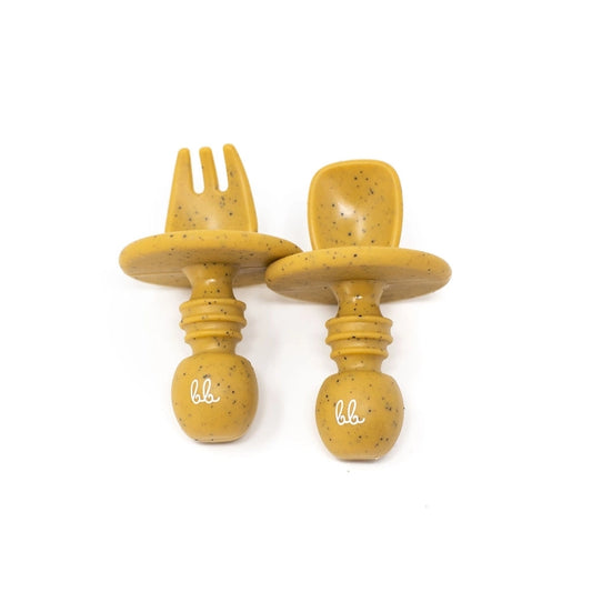 Silitensils Silicone Utensils in Oak Bull Speckled  - Doodlebug's Children's Boutique