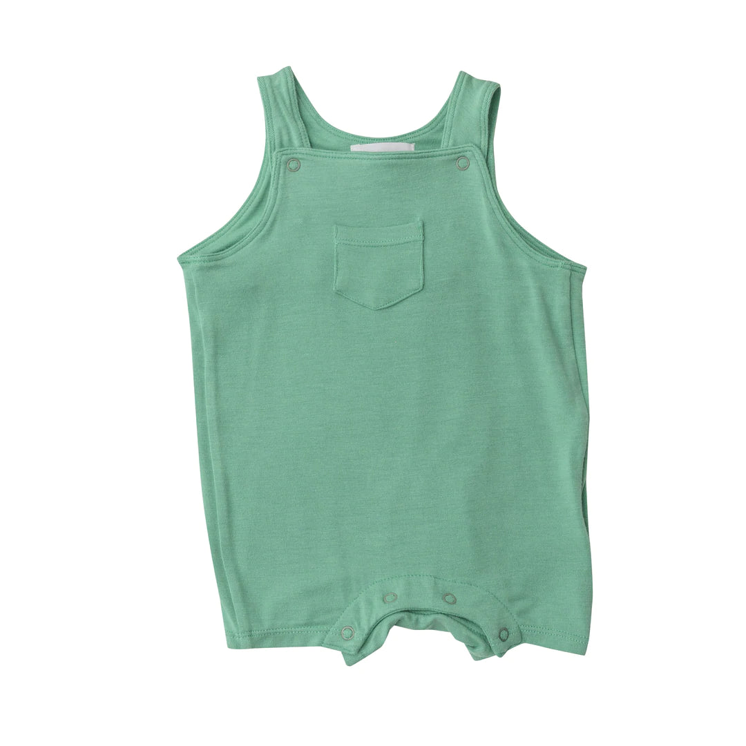 Overall Shortie in Basic Green  - Doodlebug's Children's Boutique