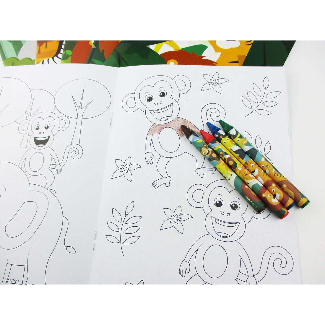 Jungle Safari Coloring Book with Crayons  - Doodlebug's Children's Boutique