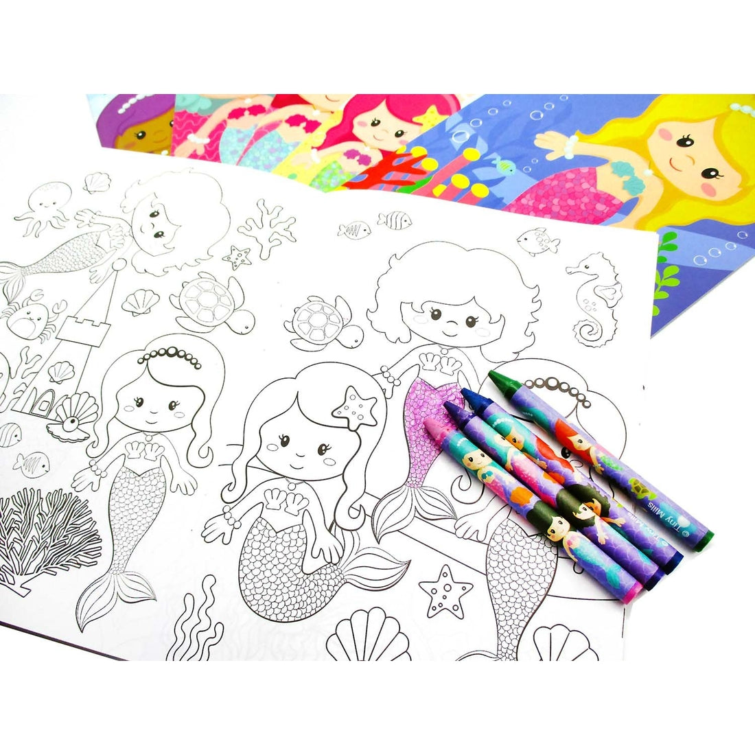 Mermaid Coloring Book with Crayons  - Doodlebug's Children's Boutique