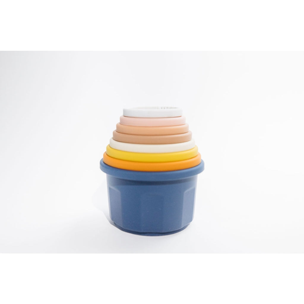 Navy Silicone Stacking Cups  - Doodlebug's Children's Boutique