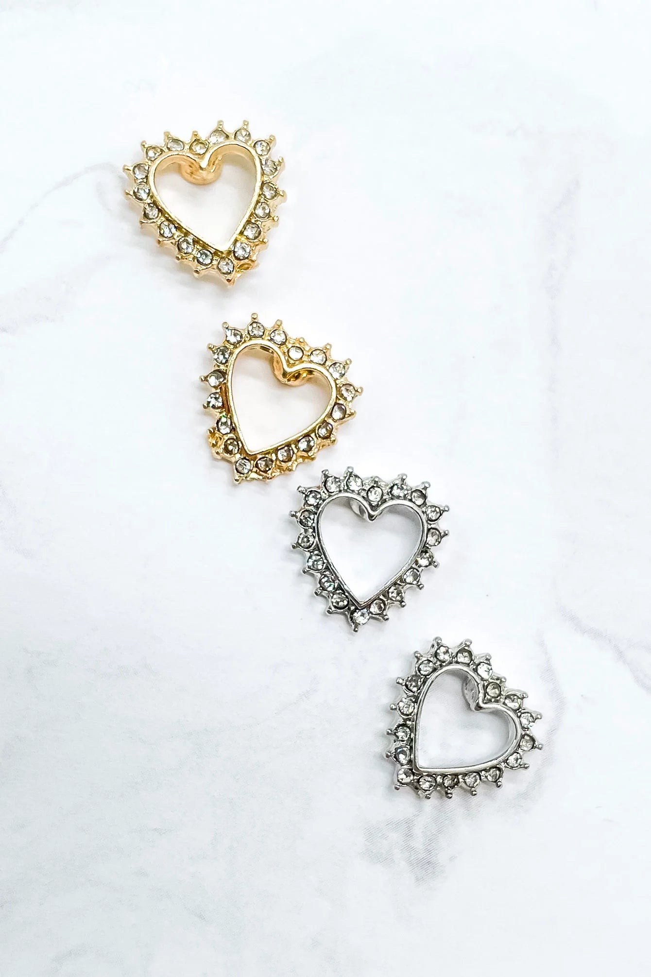 Rhinestone Heart Earrings  - Doodlebug's Children's Boutique