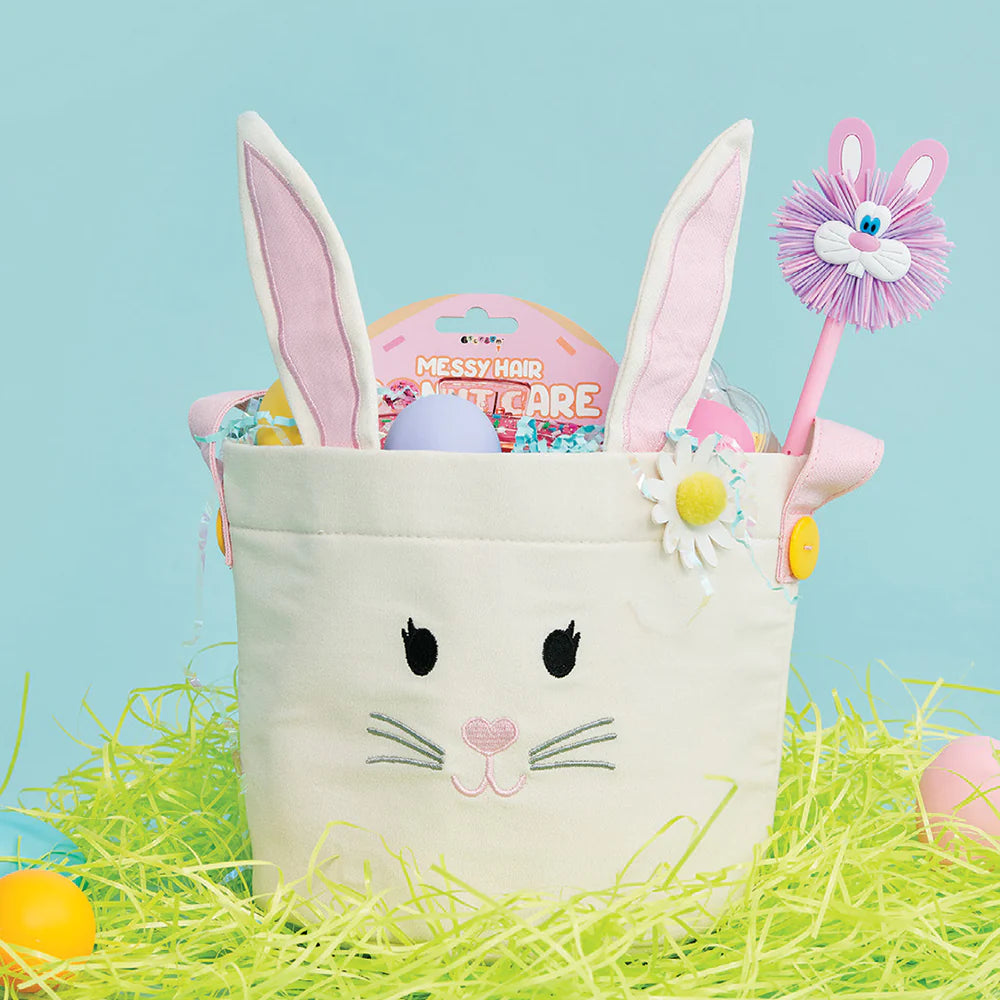 Pink Bunny Easter Basket  - Doodlebug's Children's Boutique