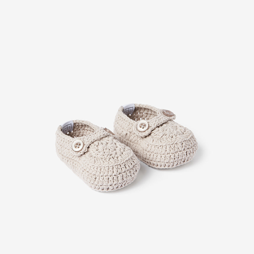 Gray Hand Crocheted Bootie  - Doodlebug's Children's Boutique