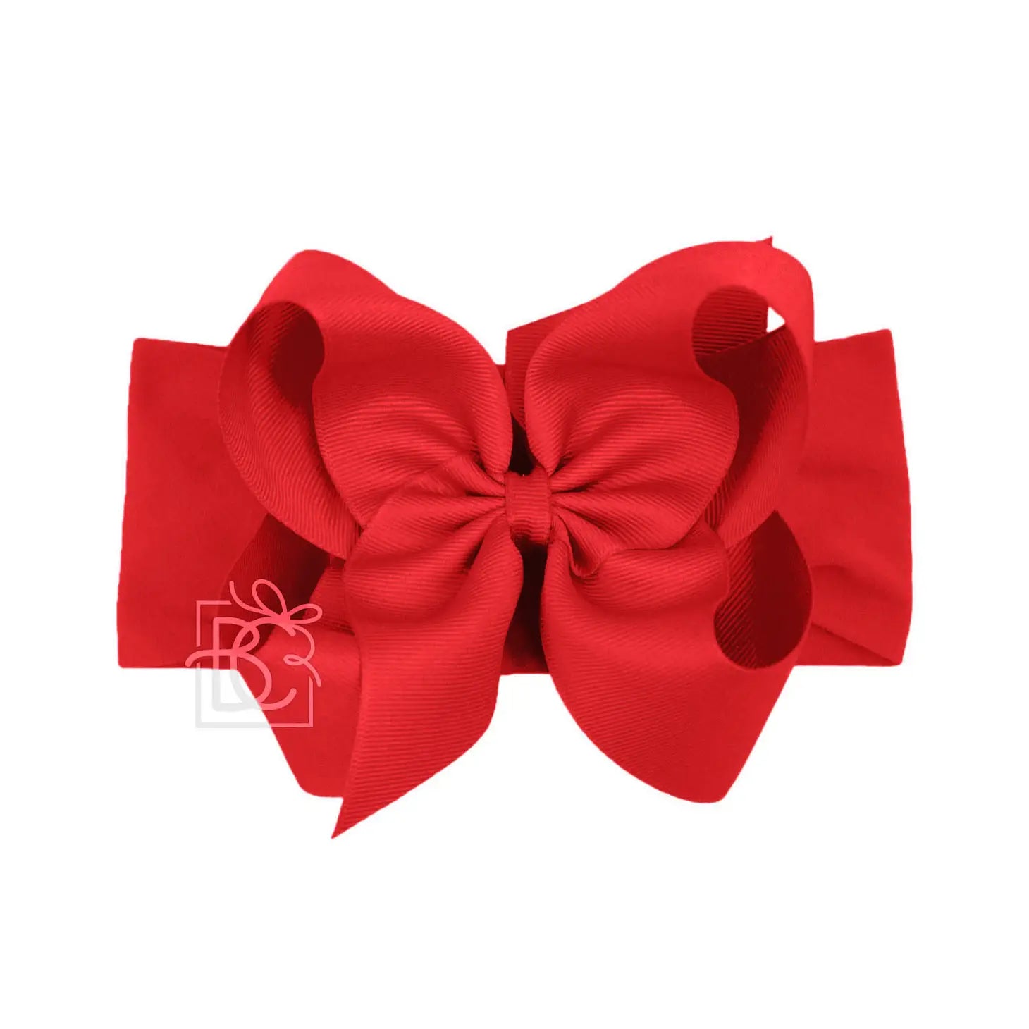 Wide Nylon Headband with Huge Bow in Red  - Doodlebug's Children's Boutique