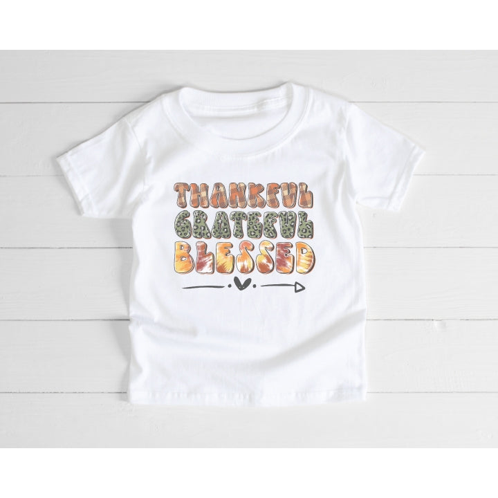 Thankful Grateful Blessed Shirt  - Doodlebug's Children's Boutique