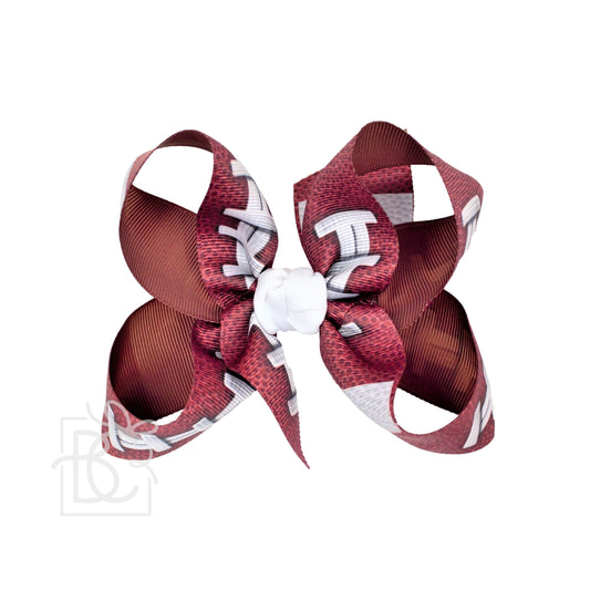 Small Football Bow  - Doodlebug's Children's Boutique