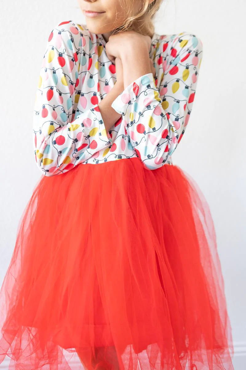 Merry and Bright Long Sleeve Tutu Dress  - Doodlebug's Children's Boutique