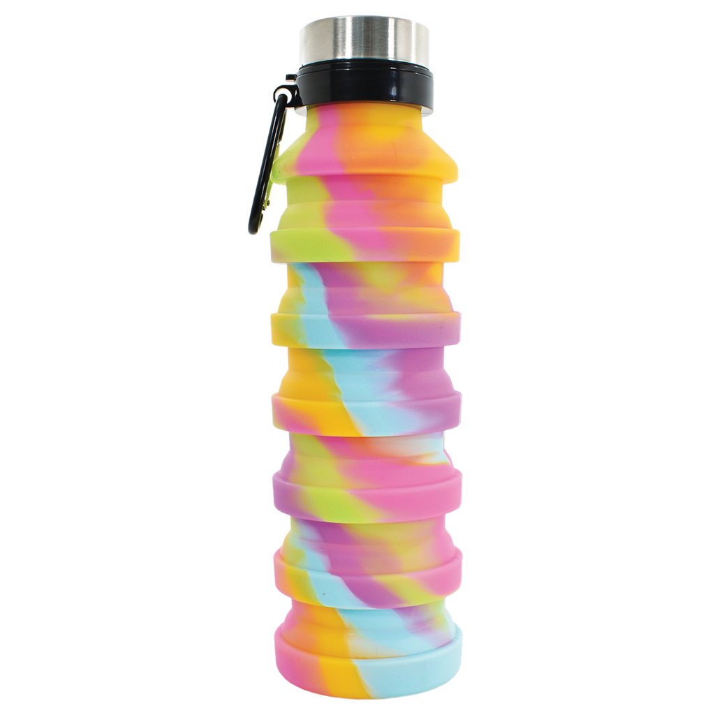 Bright Tie Dye Collapsible Water Bottle  - Doodlebug's Children's Boutique