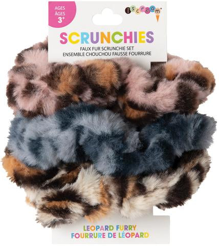 Leopard Furry Scrunchie Set  - Doodlebug's Children's Boutique