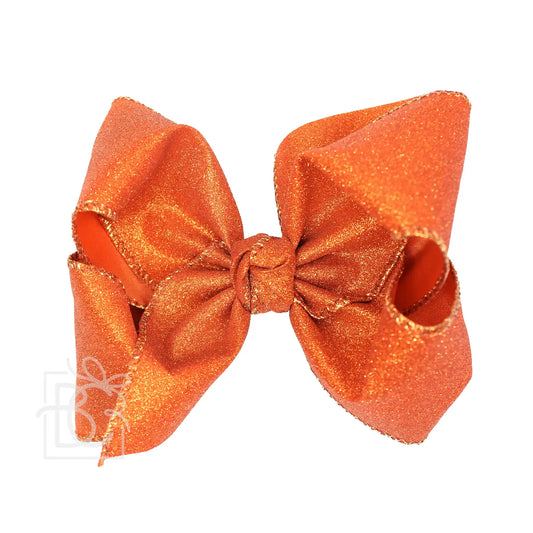 Extra Large Glitter Metallic Bow in Orange  - Doodlebug's Children's Boutique