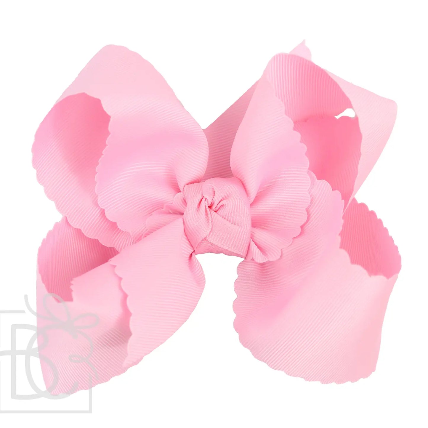 XL Scalloped Edge Bow in Pink  - Doodlebug's Children's Boutique
