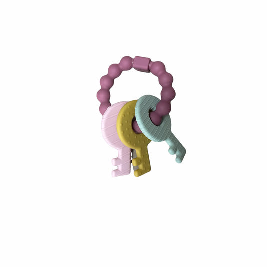 Key Teether Rattle in Mauve  - Doodlebug's Children's Boutique