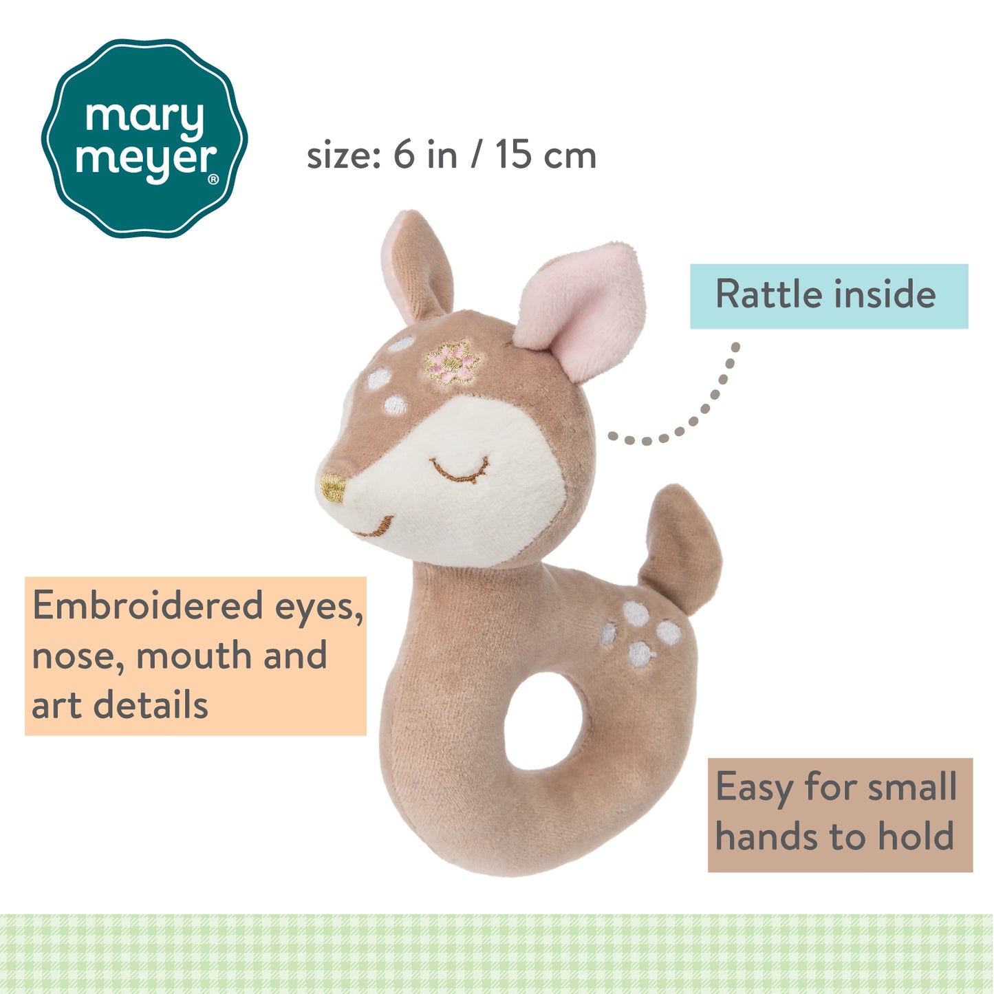 Itsy Glitzy Fawn Rattle  - Doodlebug's Children's Boutique