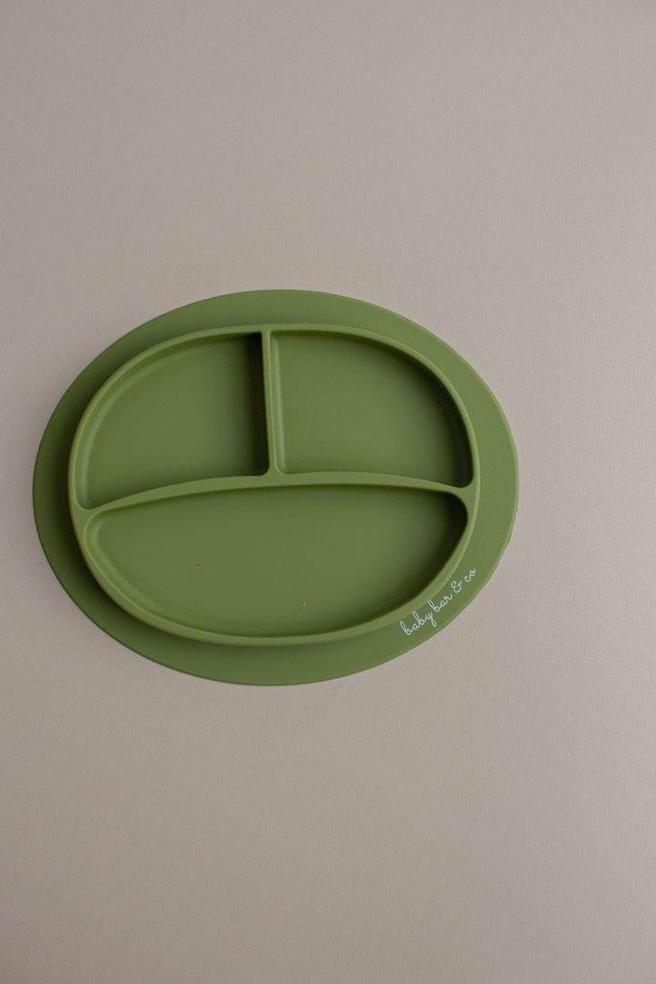 Suction Sili Plate in Army Green  - Doodlebug's Children's Boutique