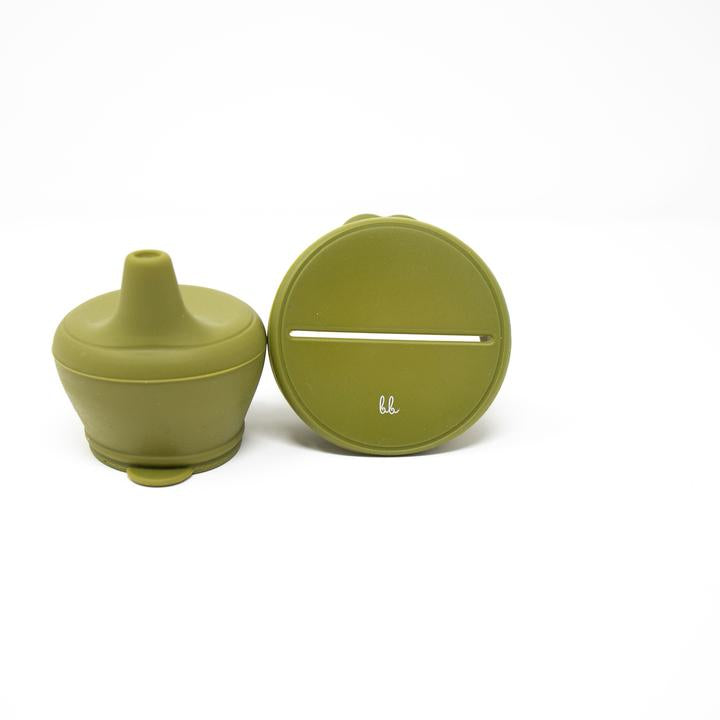Snack and Sippy Lid Set in Army Green  - Doodlebug's Children's Boutique