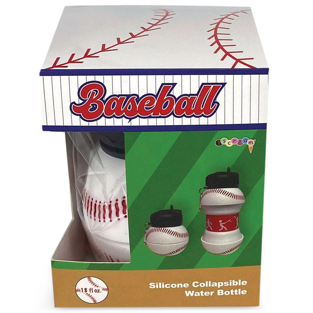 Baseball Collapsible Water Bottle  - Doodlebug's Children's Boutique