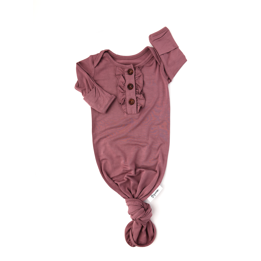 Kate Knotted Ruffle Button Gown  - Doodlebug's Children's Boutique