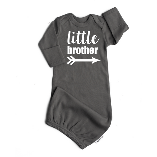Little Brother Gray Gown  - Doodlebug's Children's Boutique