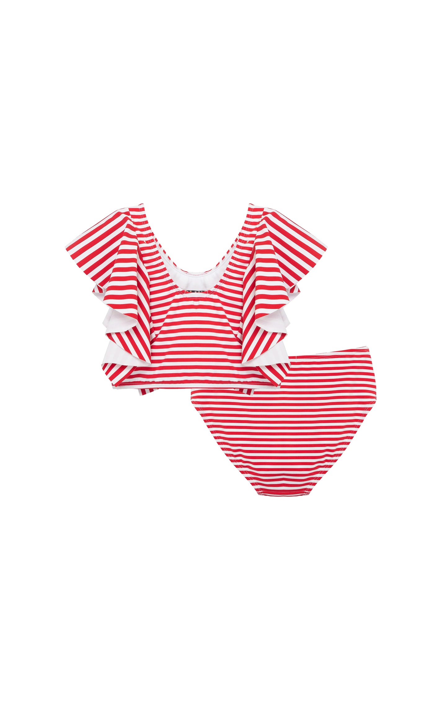 Malibu Stripe Two Piece Swimsuit in Red  - Doodlebug's Children's Boutique