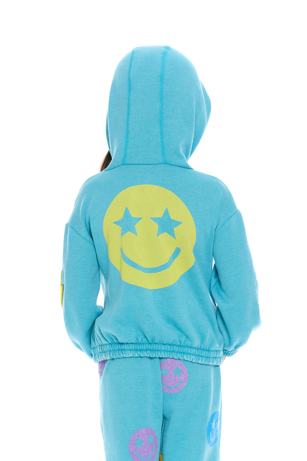 Glitter Smiley Cropped Hoodie  - Doodlebug's Children's Boutique