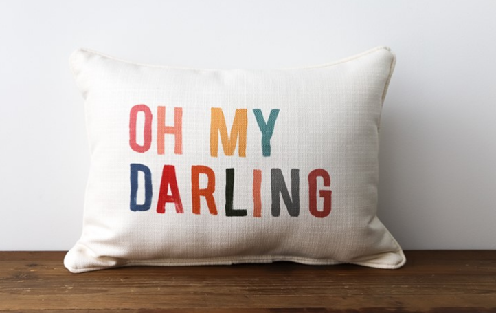 Oh My Darling Throw Pillow  - Doodlebug's Children's Boutique