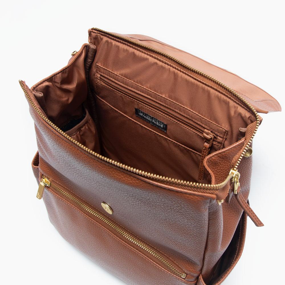 Cognac Mini Classic Diaper Bag II  - Doodlebug's Children's Boutique