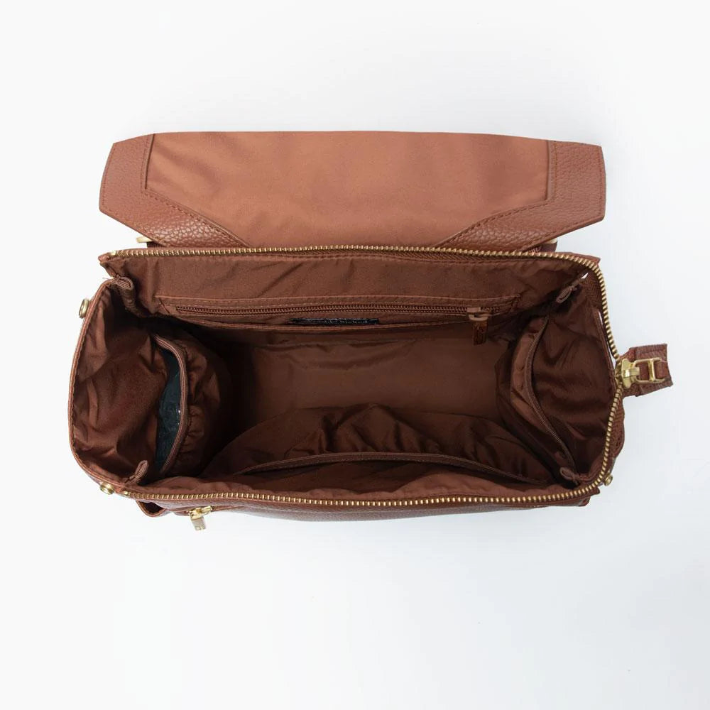 Cognac Mini Classic Diaper Bag II  - Doodlebug's Children's Boutique