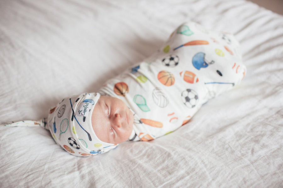 Varsity Top Knot Hat  - Doodlebug's Children's Boutique